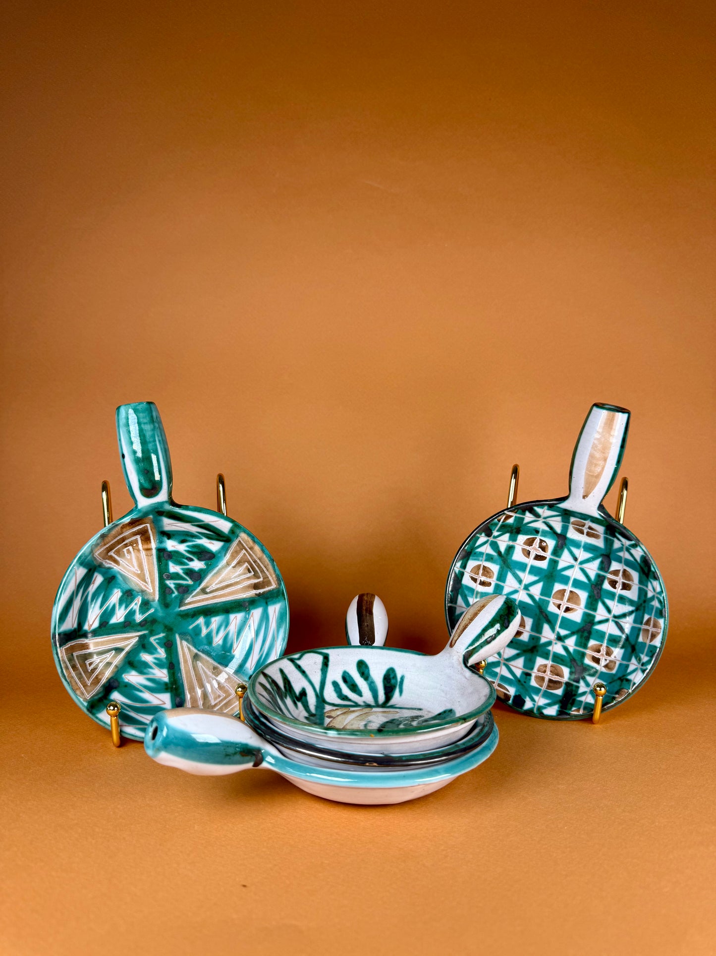 Set of 4 appetizers dishes, Robert Picault, circa 1950