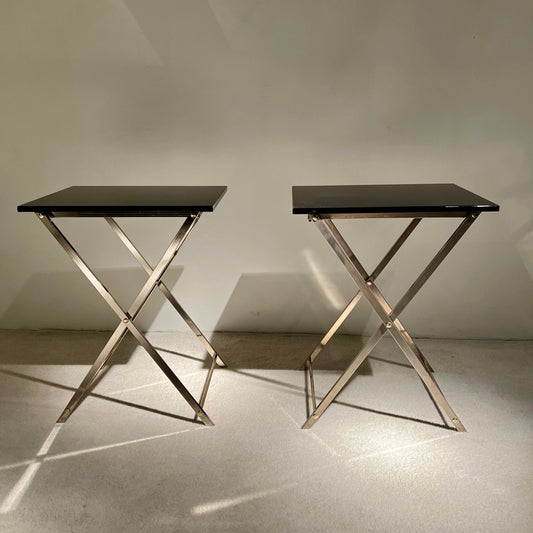 Pair of Folding Side Tables, Maison Jansen, circa 1970s