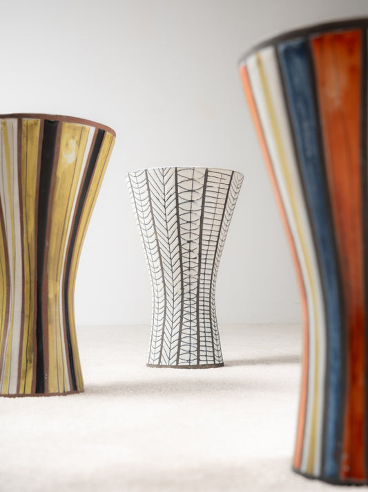 Roger Capron, Striped Ceramic Vase, Vallauris, circa 1960s