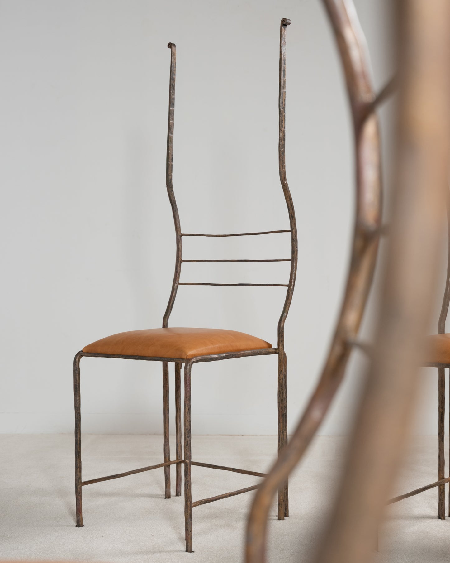 Salvino Marsura, Six Hand-Forged Iron Chairs, circa 1970s