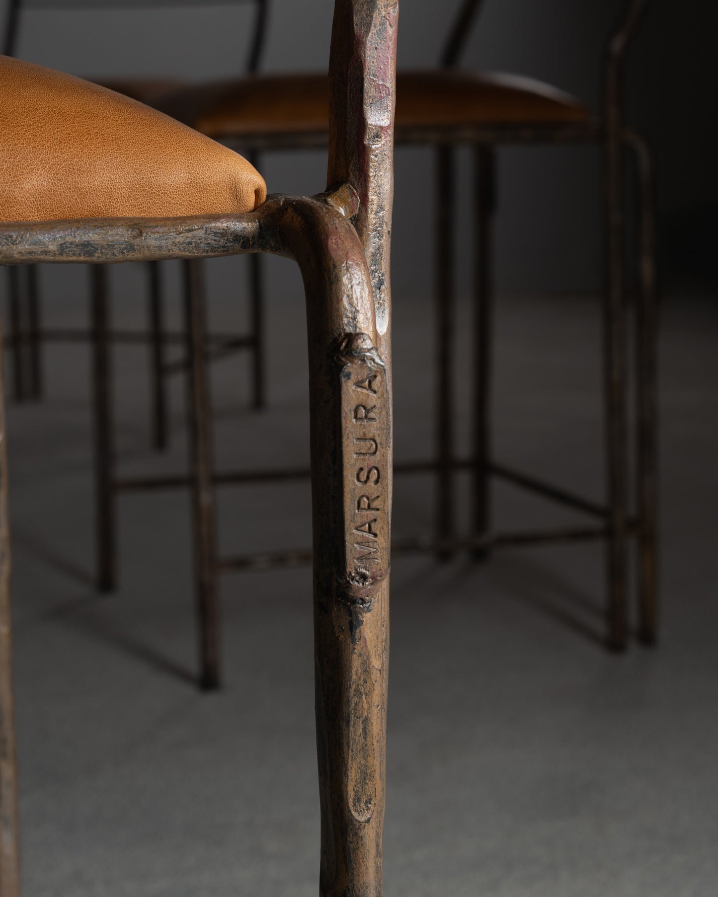 Salvino Marsura, Six Hand-Forged Iron Chairs, circa 1970s