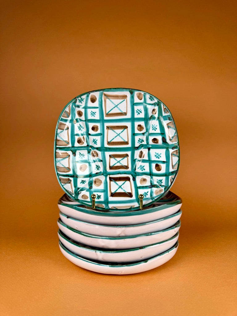 Set of six salad plates, Robert Picault, circa 1950