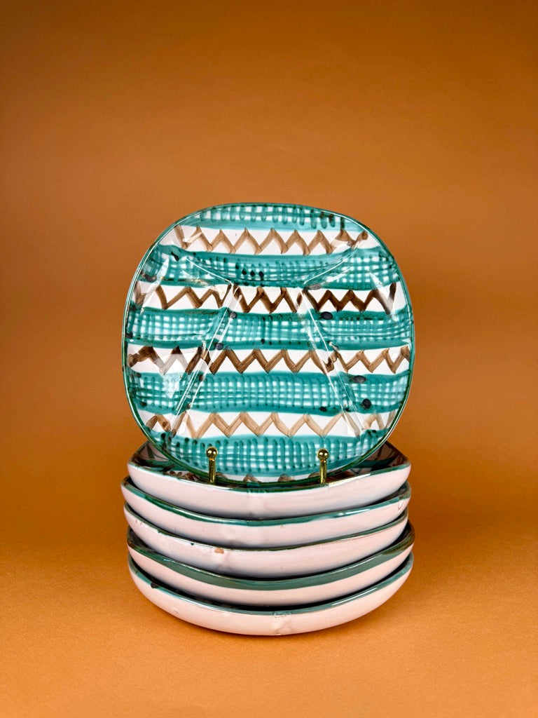 Set of six salad plates, Robert Picault, circa 1950