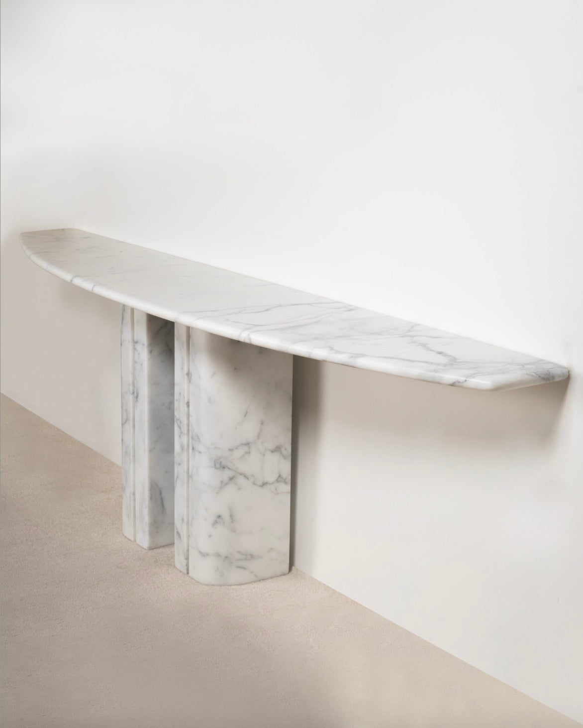 Sculptural Marble Console, circa 1970s
