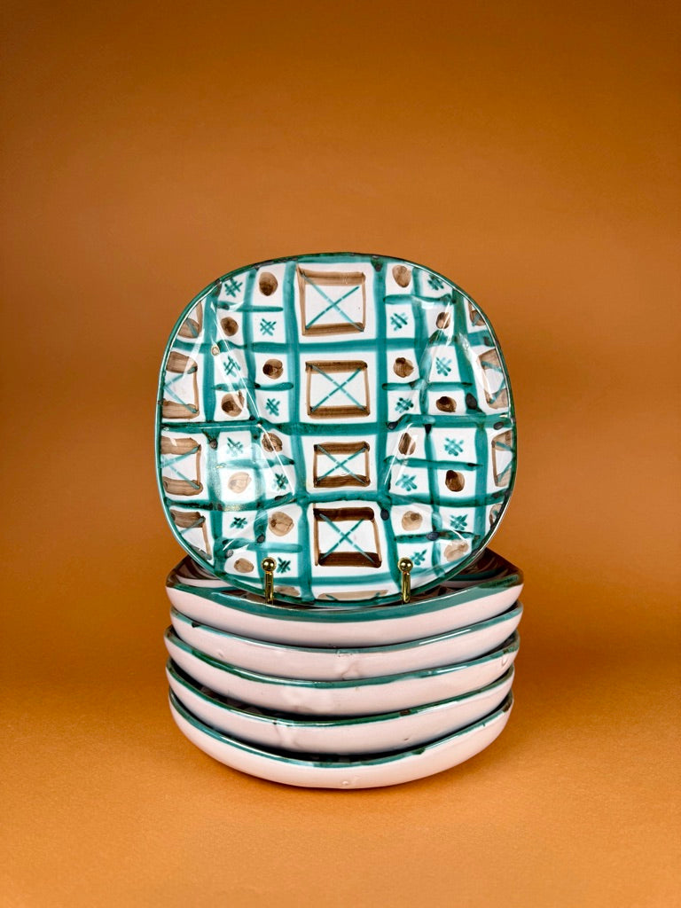 Set of six salad plates, Robert Picault, circa 1950