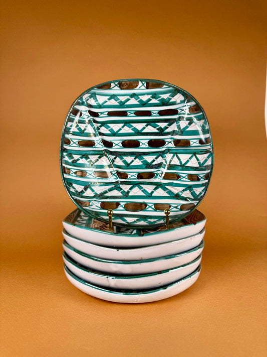 Set of six salad plates, Robert Picault, circa 1950