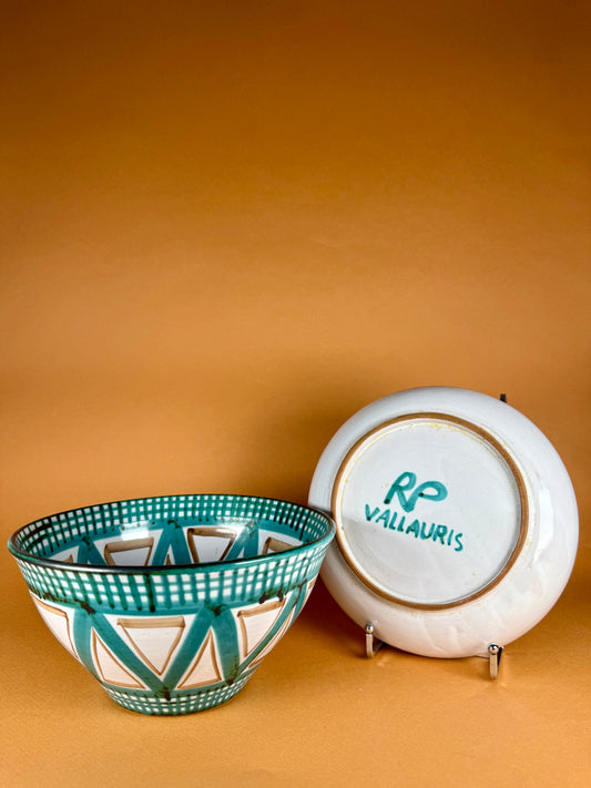 Ceramic Set: bowl and a round dish, Robert Picault, circa 1950
