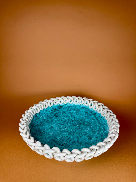 Round deep ceramic dish, Sainte Radegonde, circa 1940