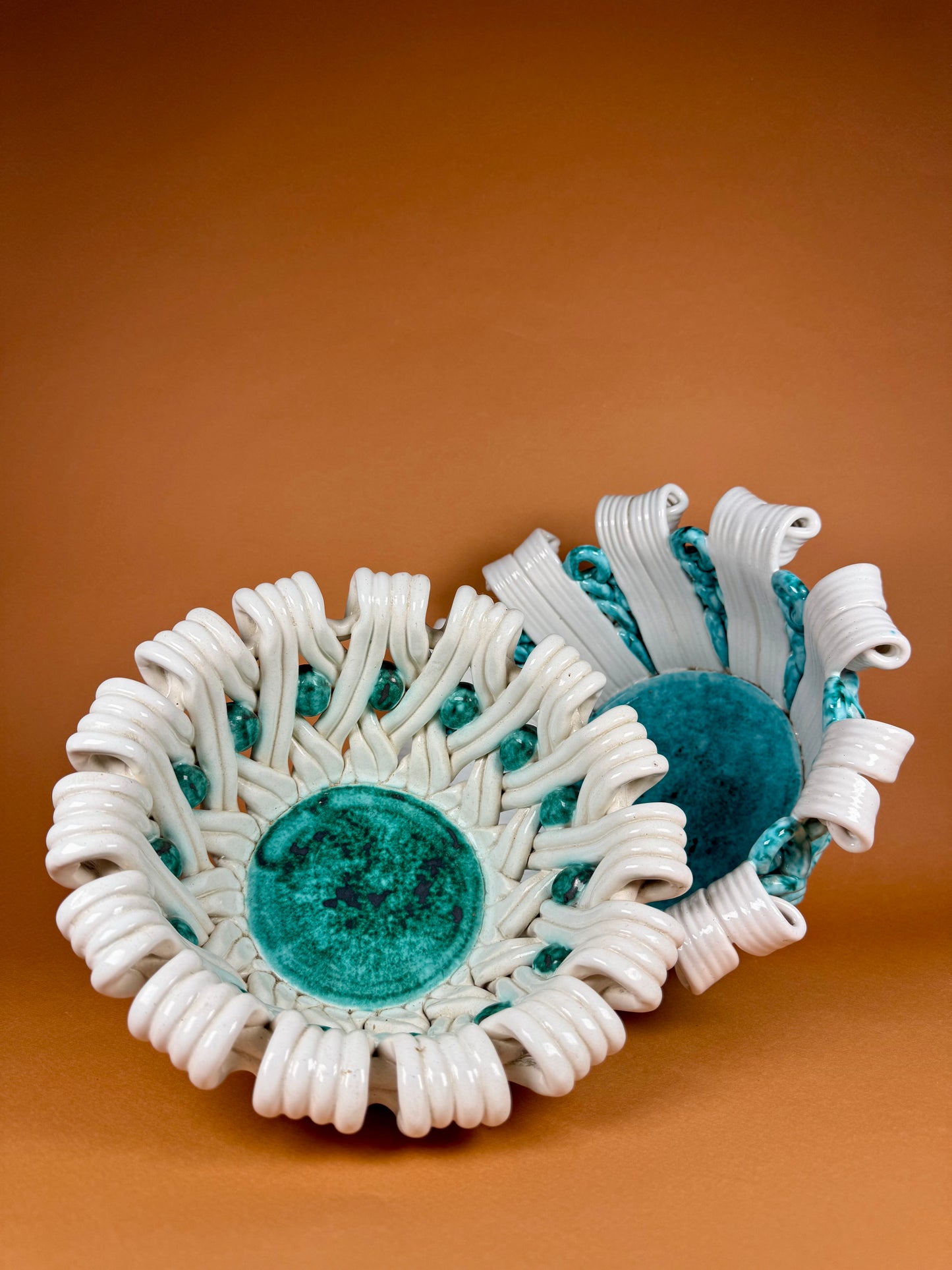 Pair of ceramic baskets, Sainte Radegonde, circa 1940