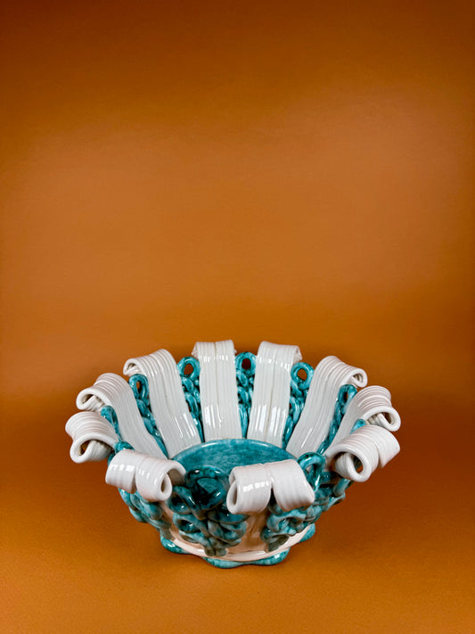 Pair of ceramic baskets, Sainte Radegonde, circa 1940