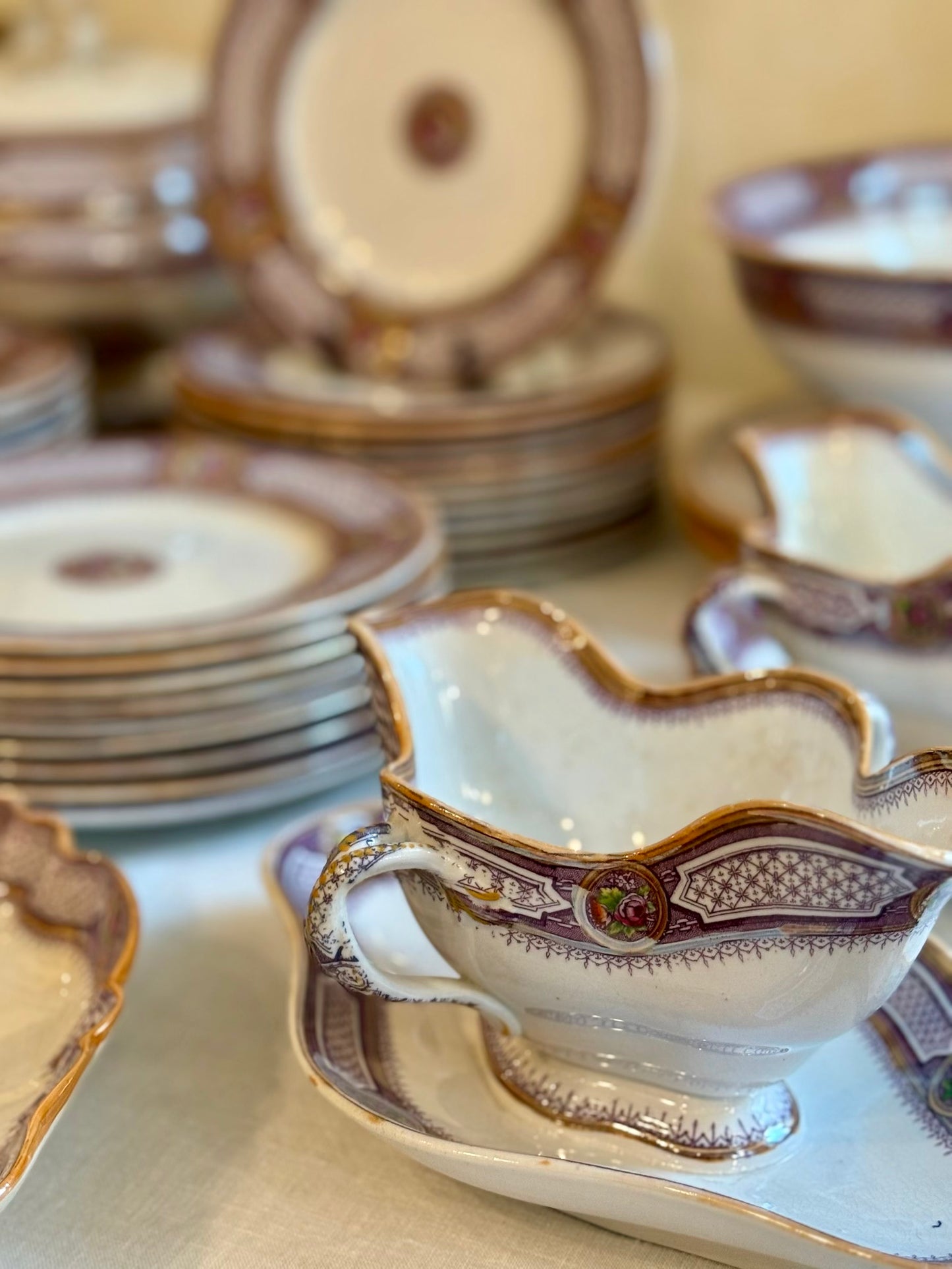 Purple Terre de Fer Dinnerware Set