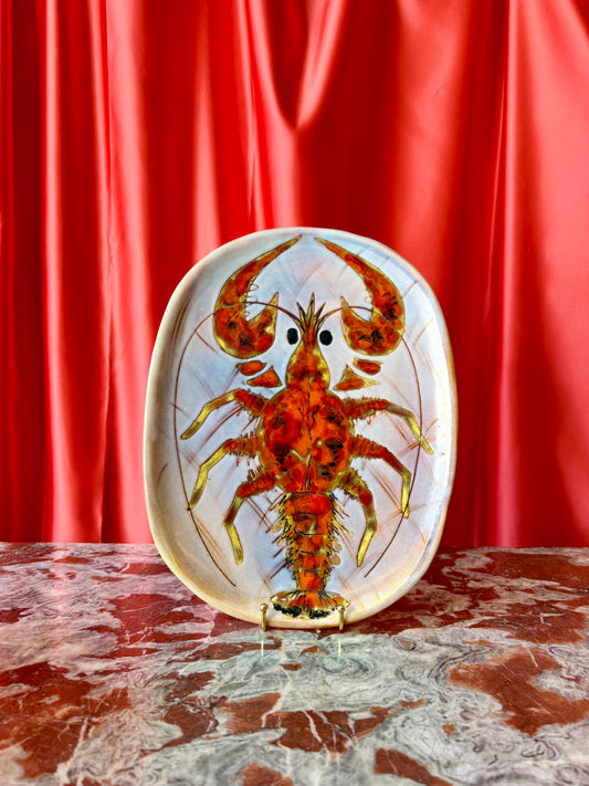 Set of Two Hand-Painted Ceramic Serving Dishes by Monique Brunner, circa 1950s