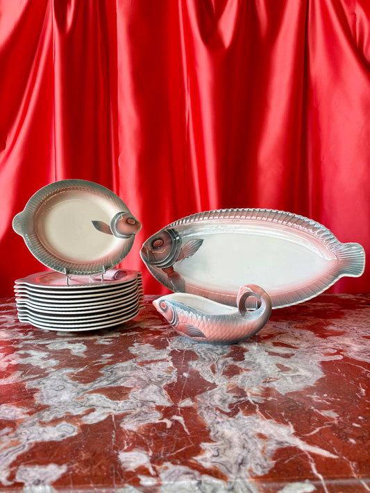 Oigoin Vintage Fish Serving Set, circa 1950s