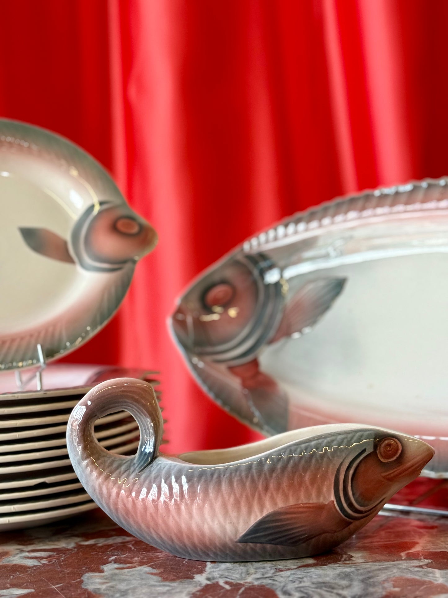 Oigoin Vintage Fish Serving Set, circa 1950s