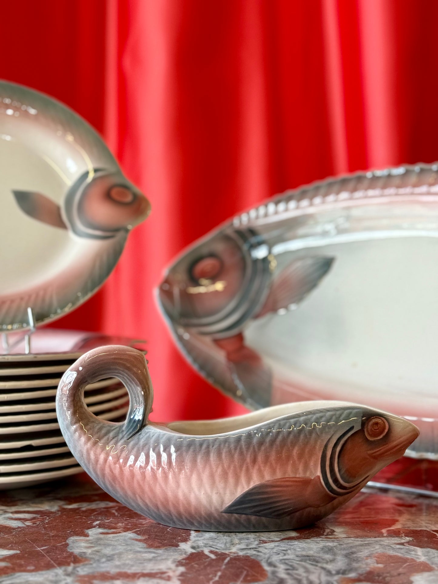 Oigoin Vintage Fish Serving Set, circa 1950s