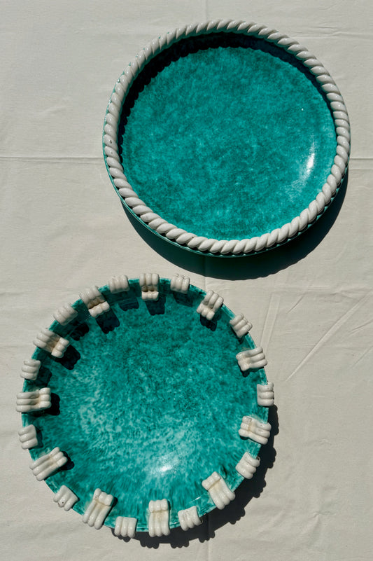 Pair of Mid-Century Ceramic Platters, Sainte Radegonde, France, 1950s