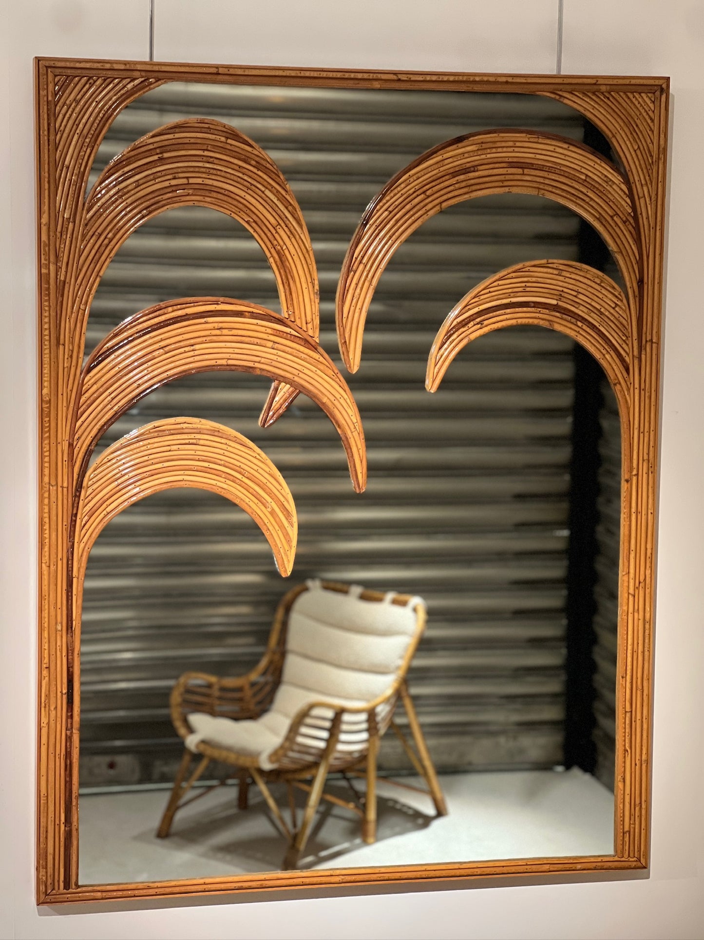 Vivai del Sud, Bamboo Wall Mirror, circa 1970s