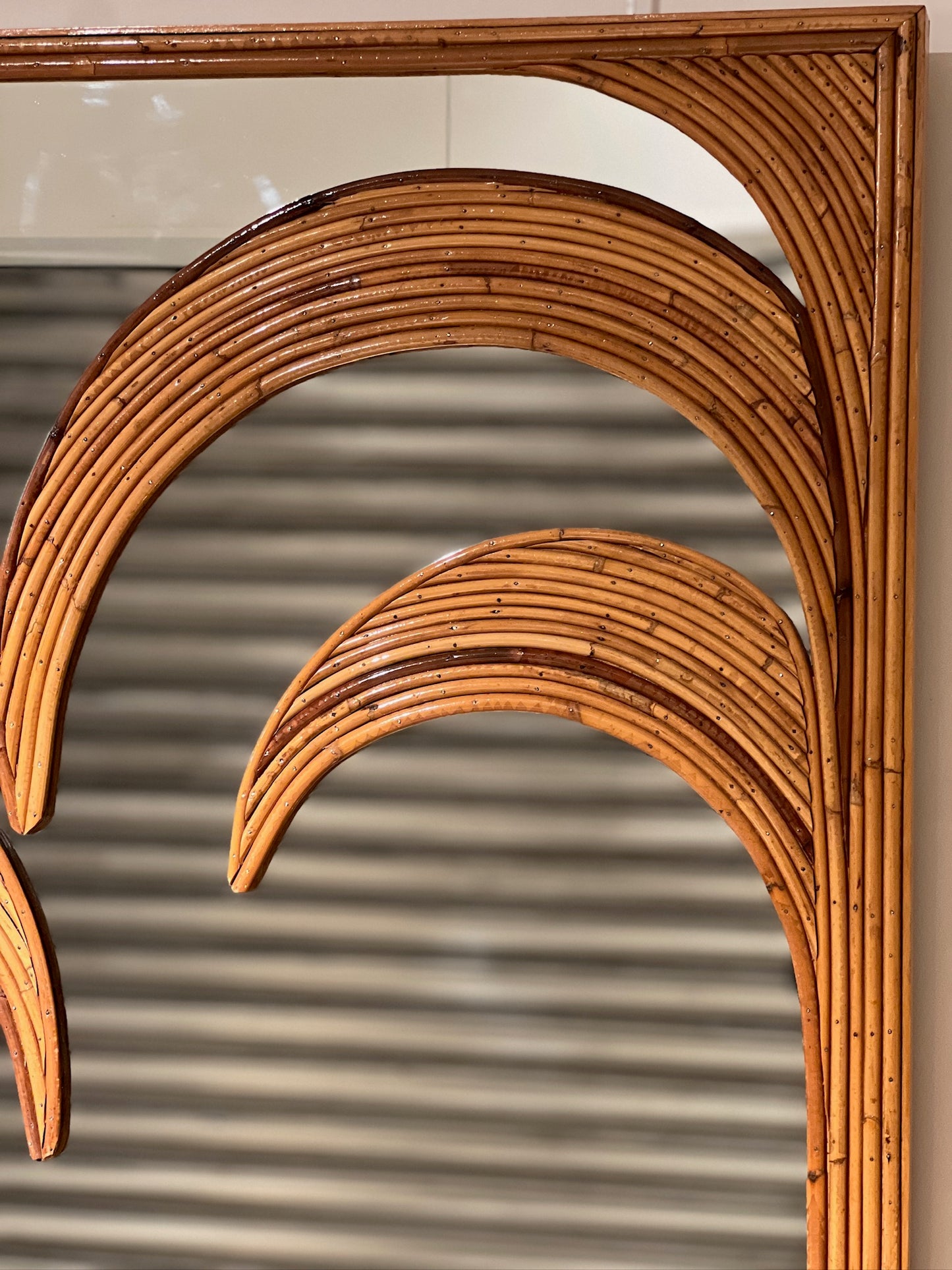 Vivai del Sud, Bamboo Wall Mirror, circa 1970s