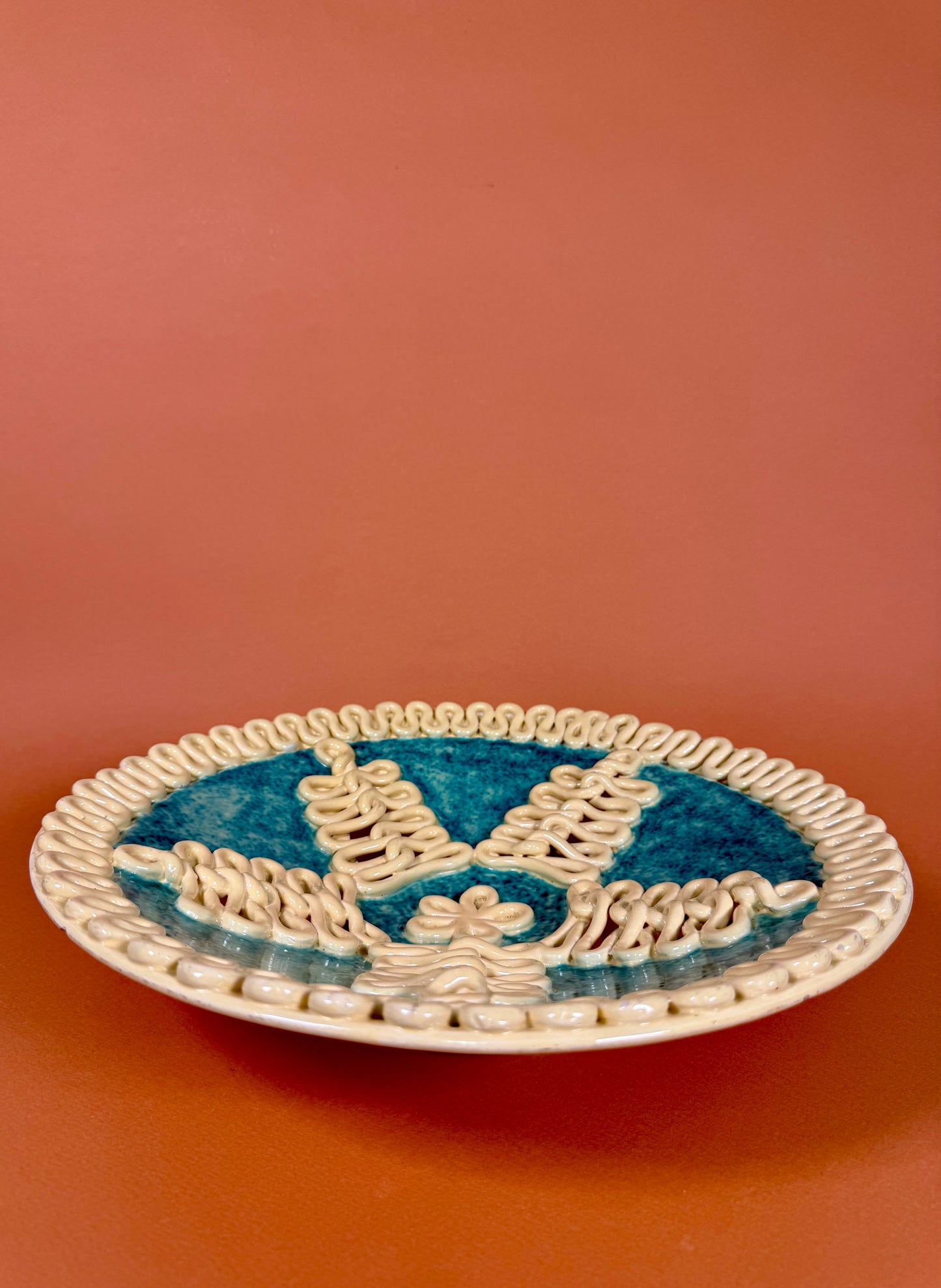 Large ceramic plate, Sainte Radegonde, circa 1940