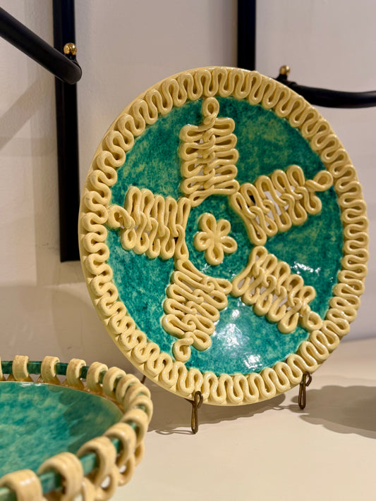 Large ceramic plate, Sainte Radegonde, circa 1940