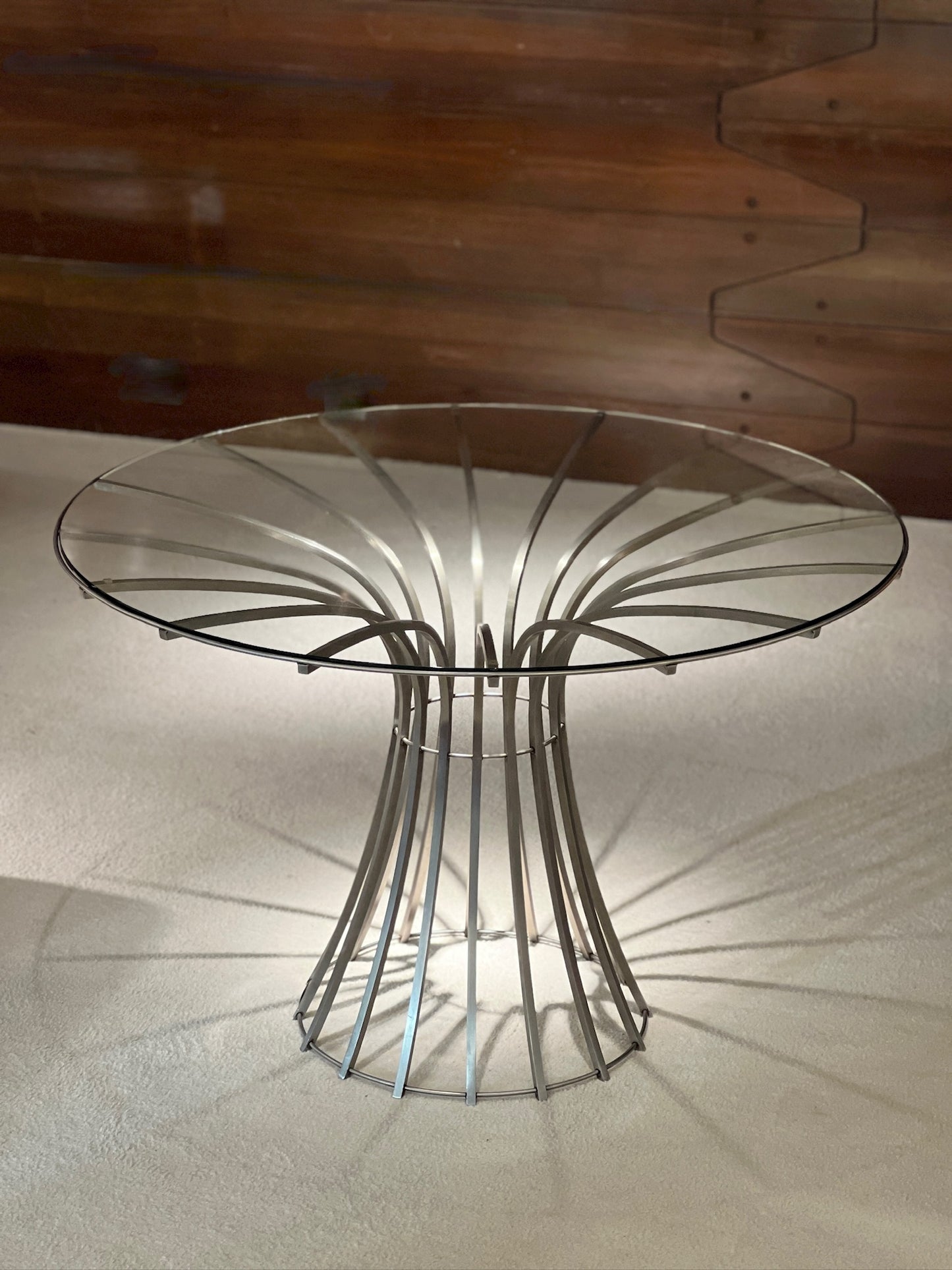 Stainless Steel and Glass Dining Table, Xavier Feal, circa 1970s