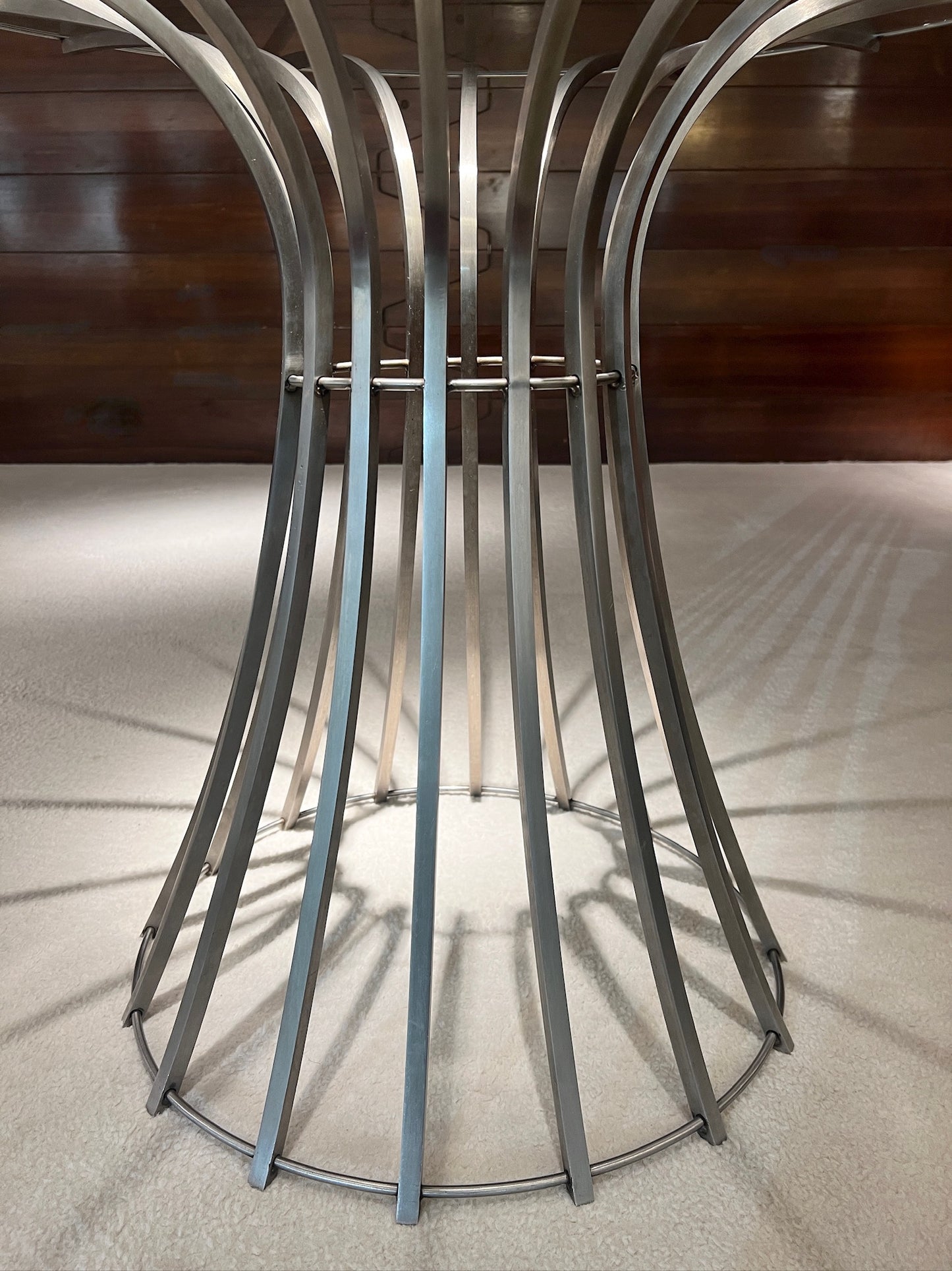Stainless Steel and Glass Dining Table, Xavier Feal, circa 1970s