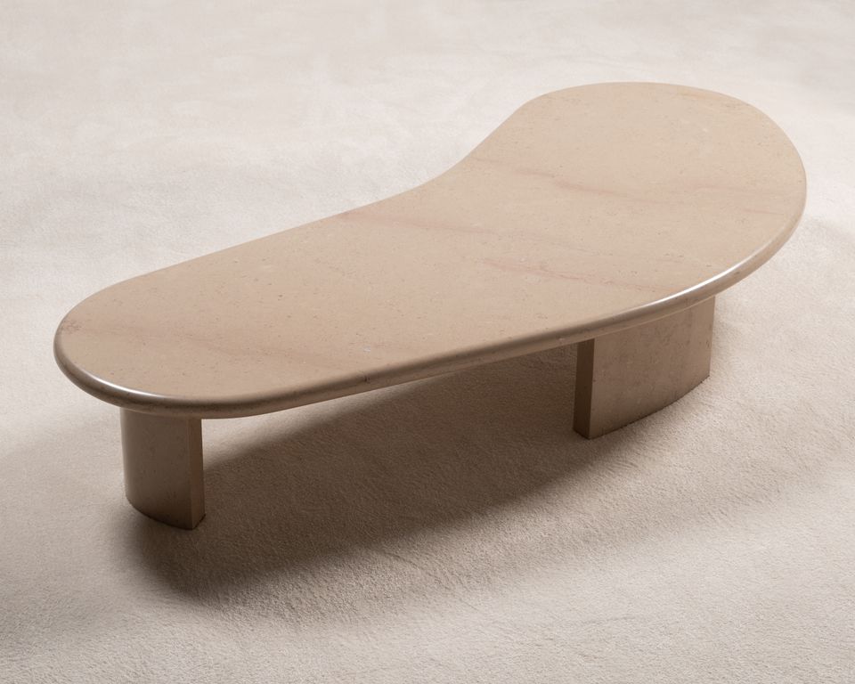 Freeform Travertine Coffee Table, circa 1970s