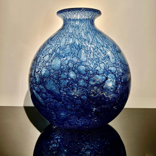 Blue Blown Glass Vase “Efeso” by Ercole Barovier, 1965