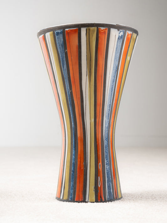 Roger Capron, Striped Ceramic Vase, Vallauris, circa 1960s