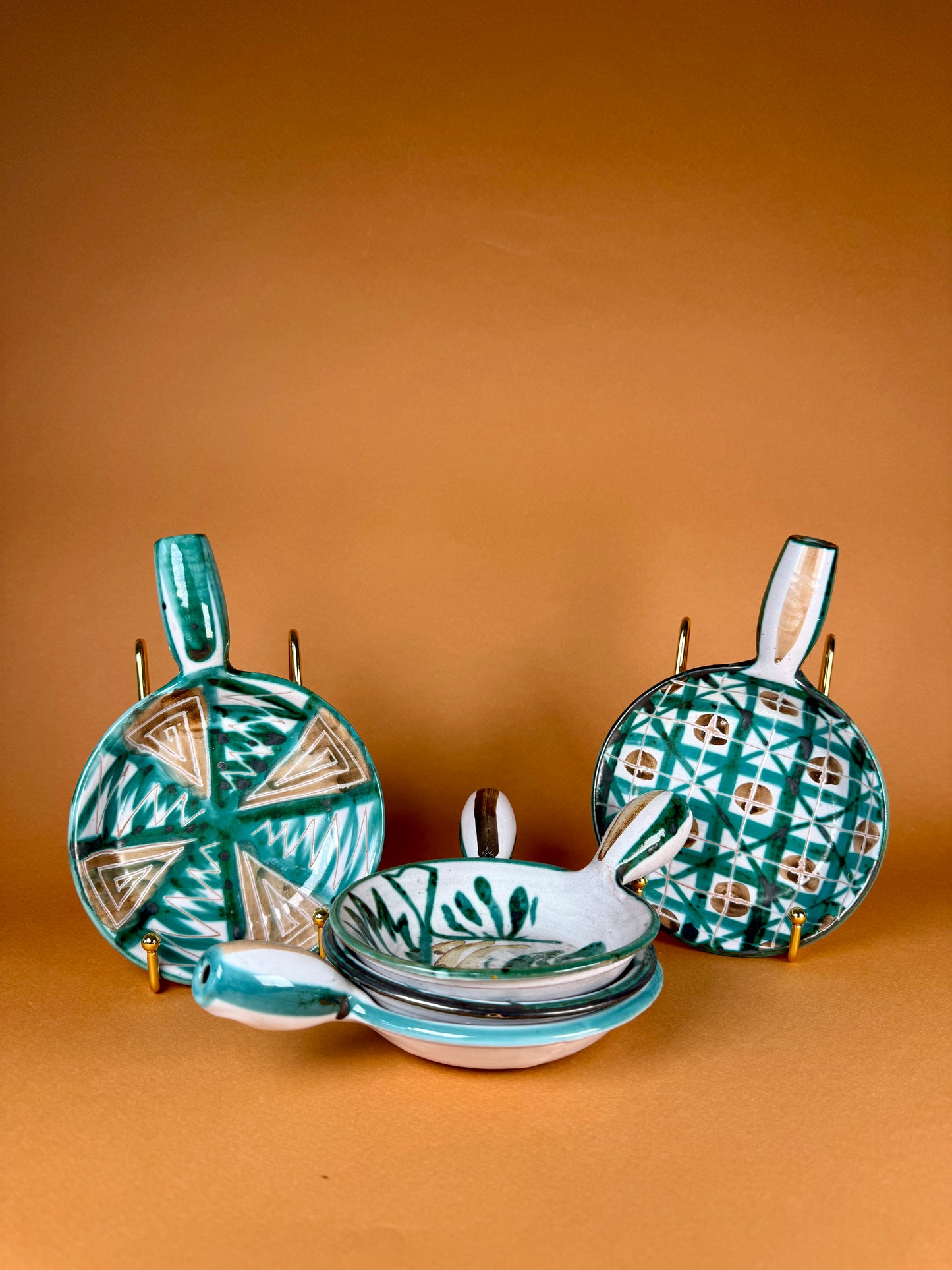 Set of 4 appetizers dishes, Robert Picault, circa 1950