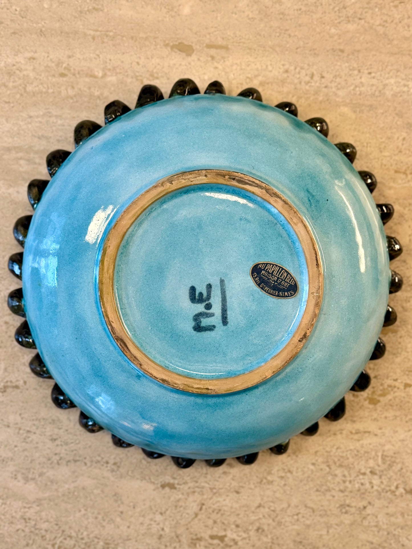 Large Ceramic Plate, Sainte Radegonde, France, circa 1950