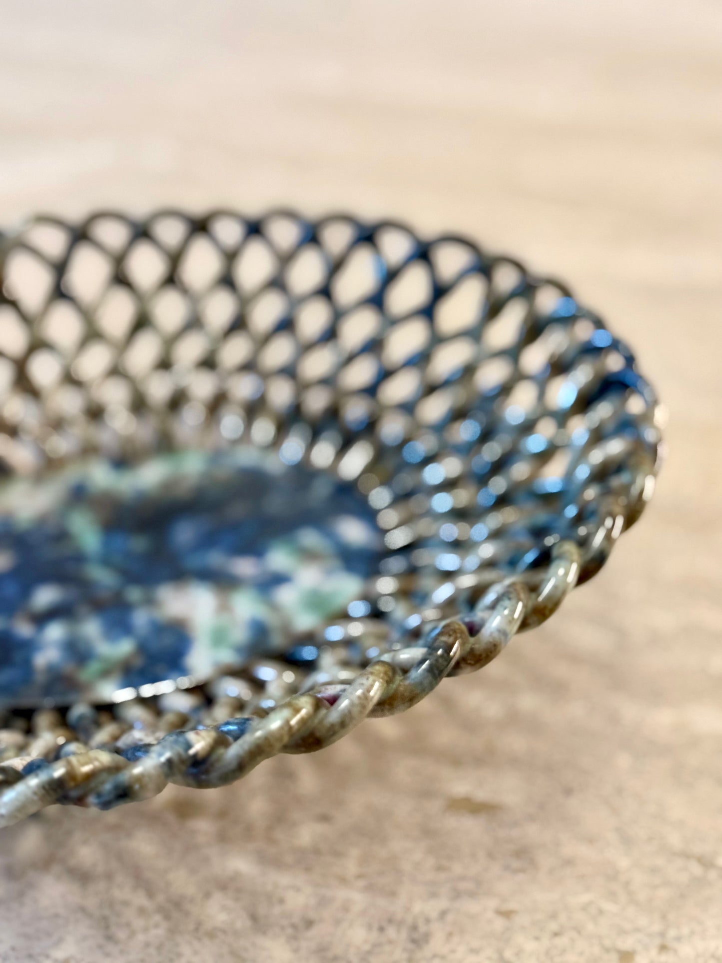 Small Woven Ceramic Basket