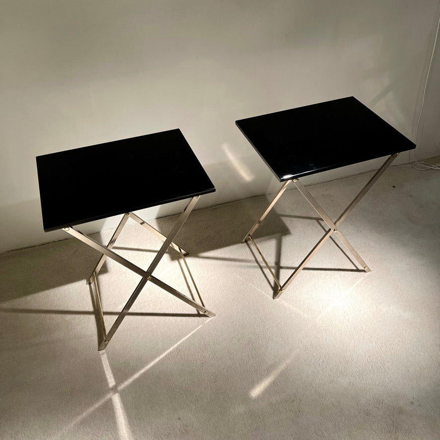 Pair of Folding Side Tables, Maison Jansen, circa 1970s