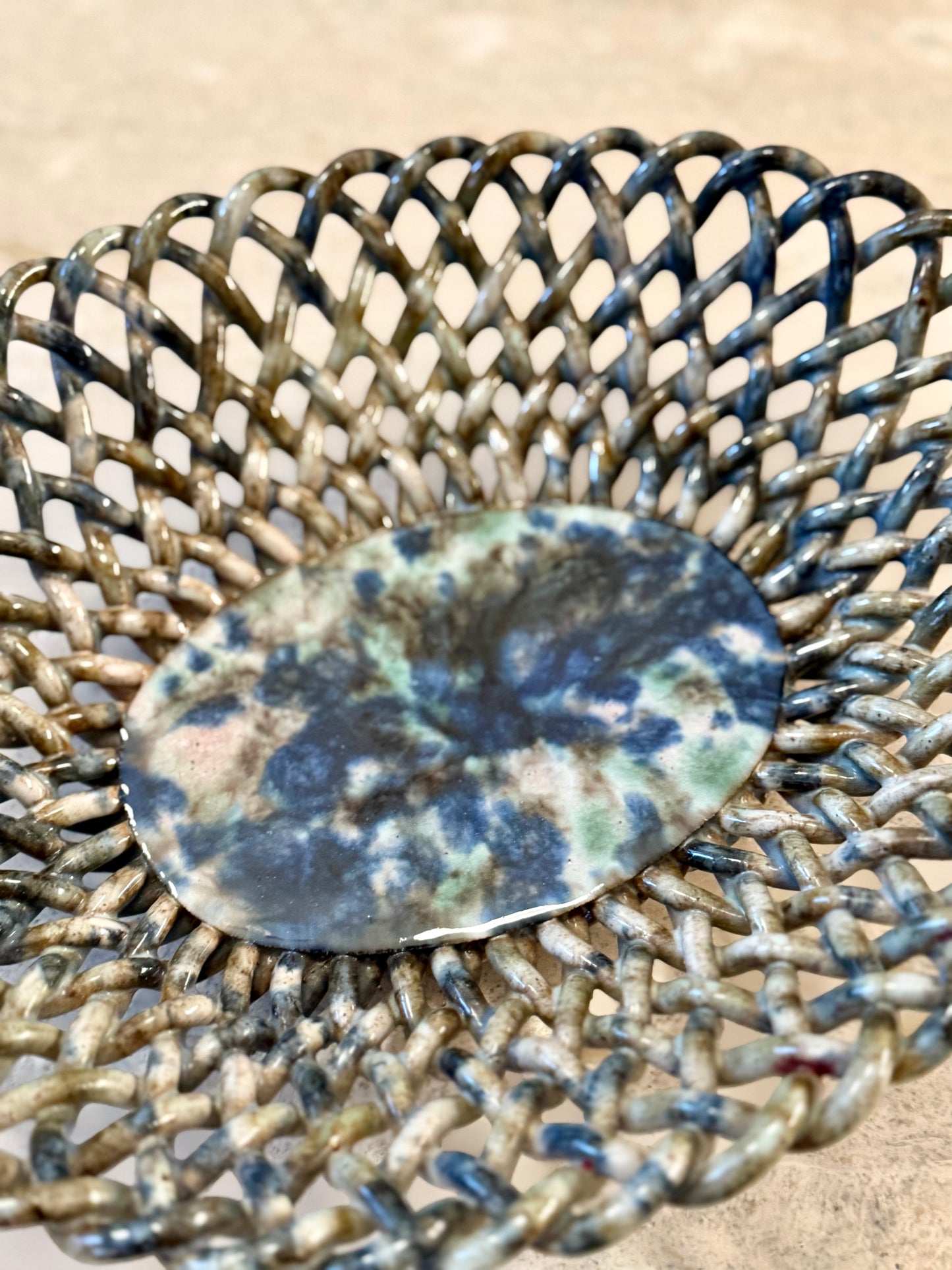 Small Woven Ceramic Basket