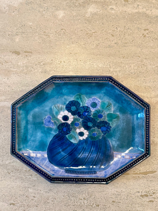 Octagonal Ceramic Dish by Cloutier, France, circa 1950