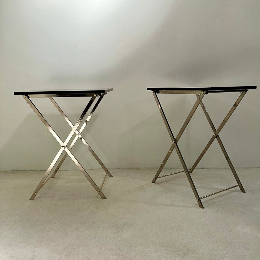 Pair of Folding Side Tables, Maison Jansen, circa 1970s