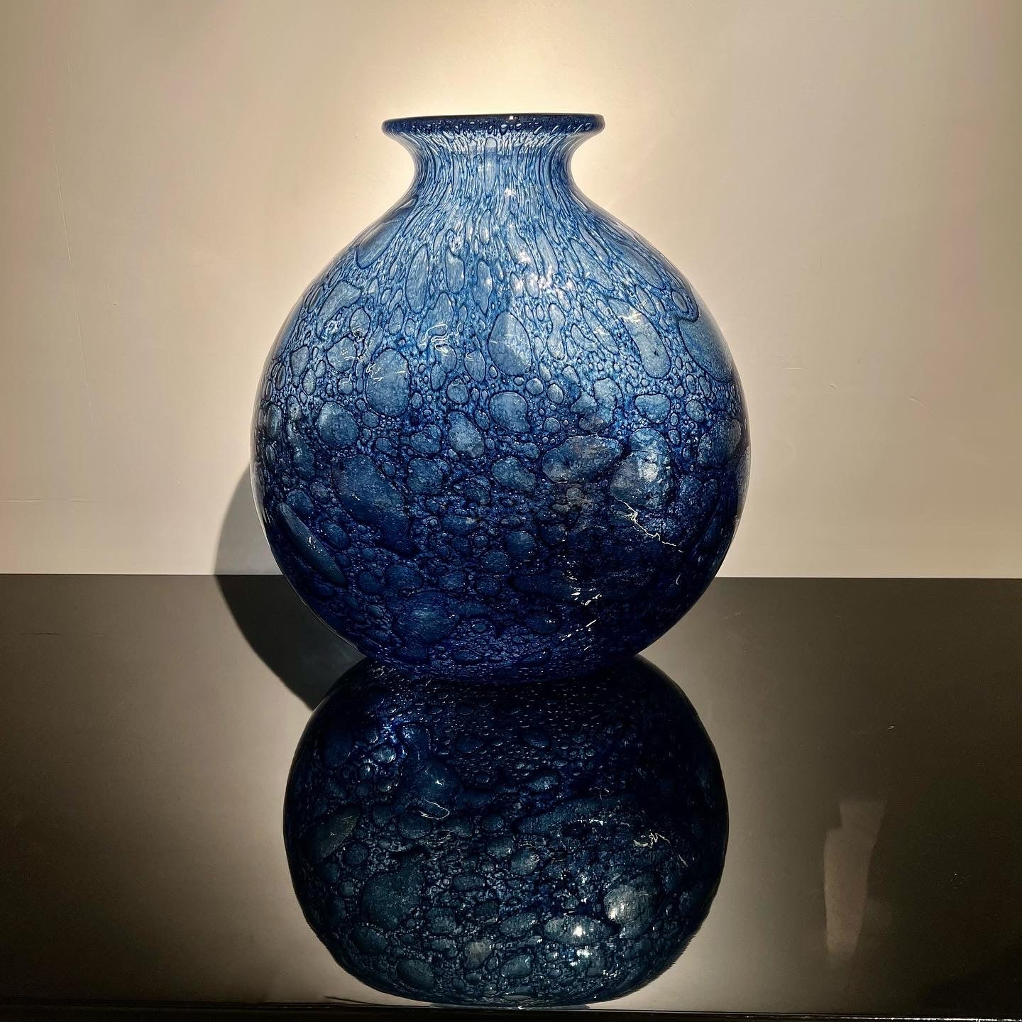 Blue Blown Glass Vase “Efeso” by Ercole Barovier, 1965