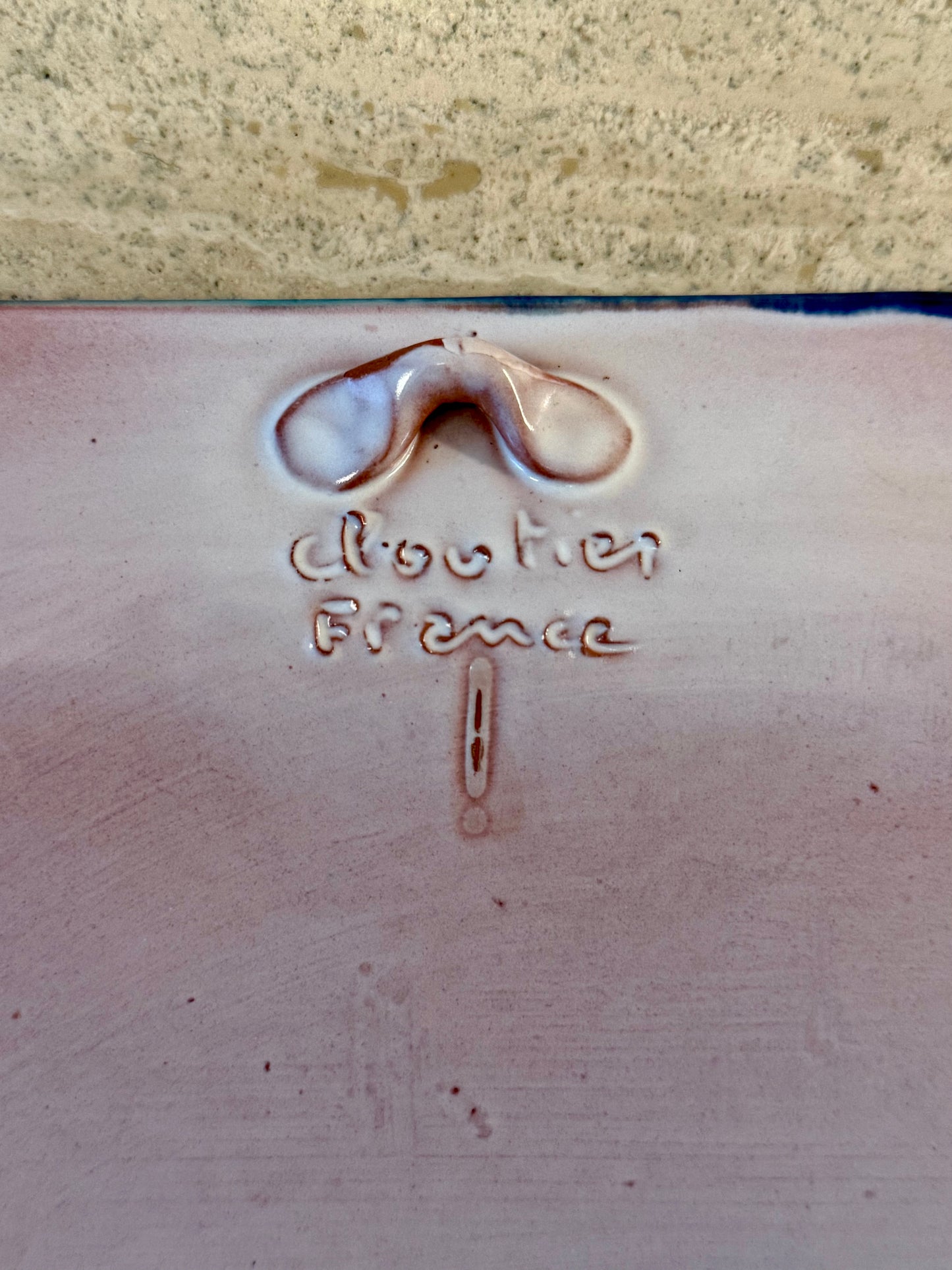 Octagonal Ceramic Dish by Cloutier, France, circa 1950