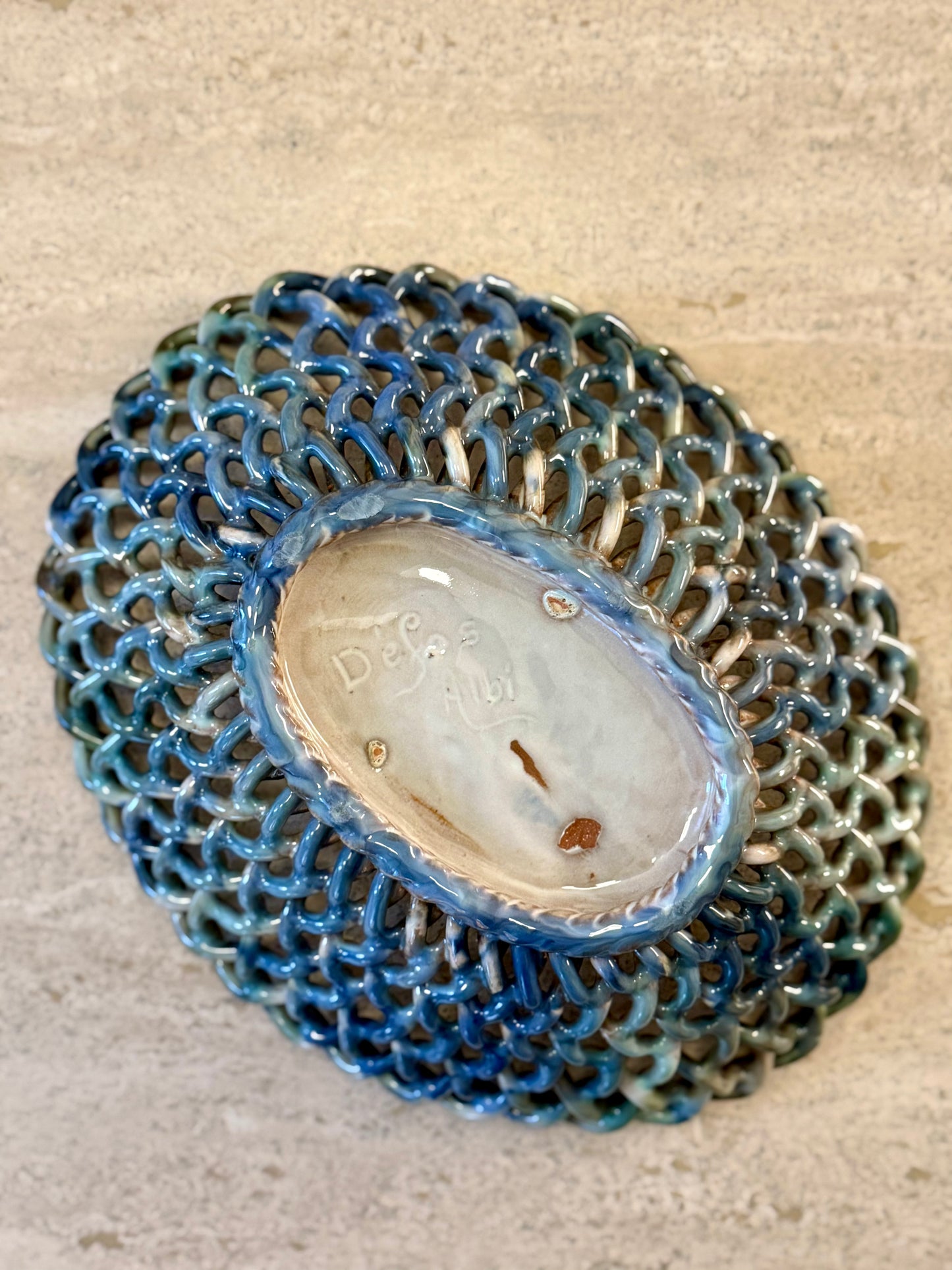 Small Woven Ceramic Basket