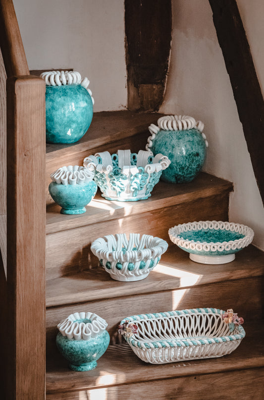 Ceramic basket, Sainte Radegonde, circa 1940