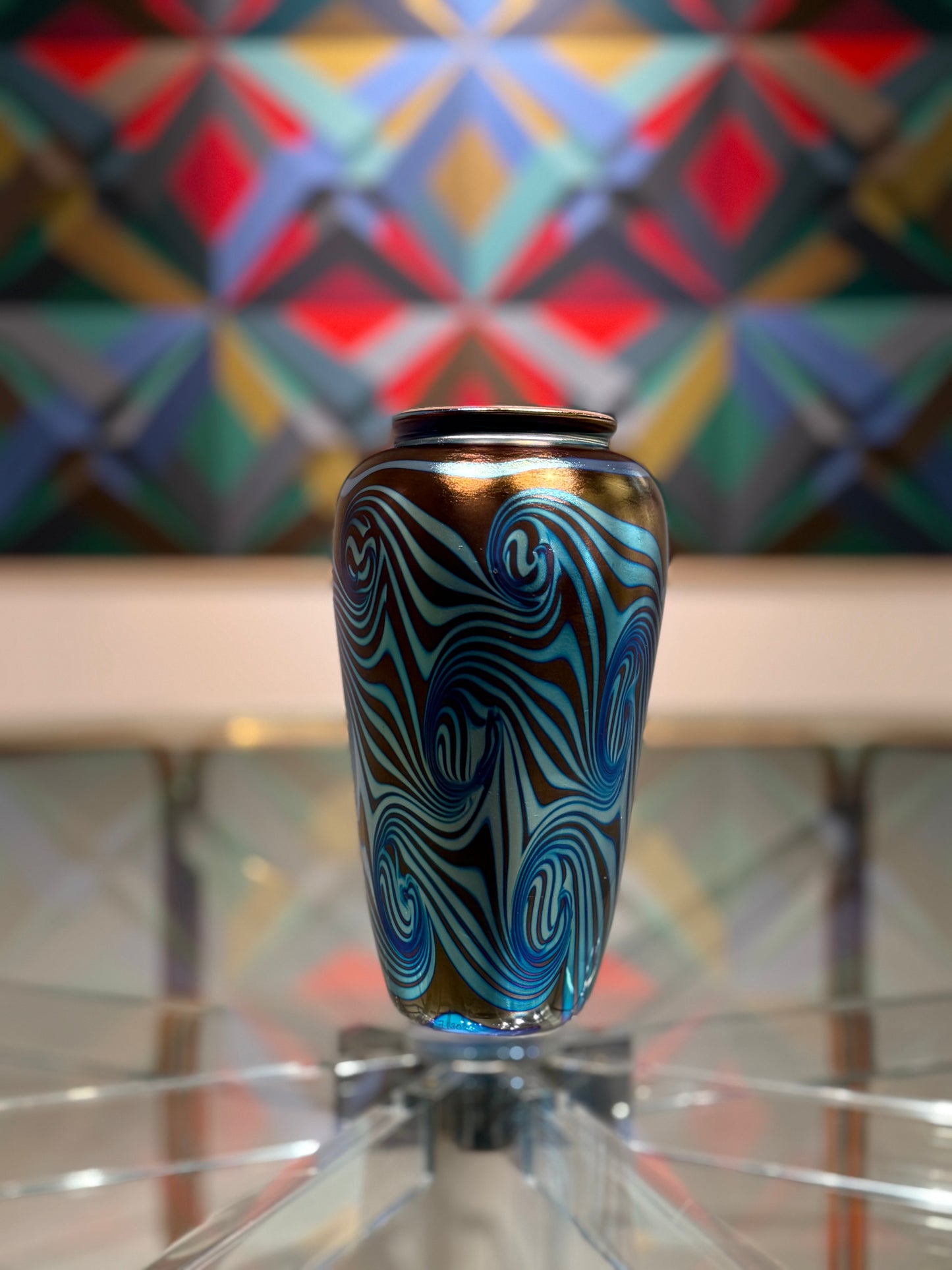 Vintage Glass Vase, circa 1980