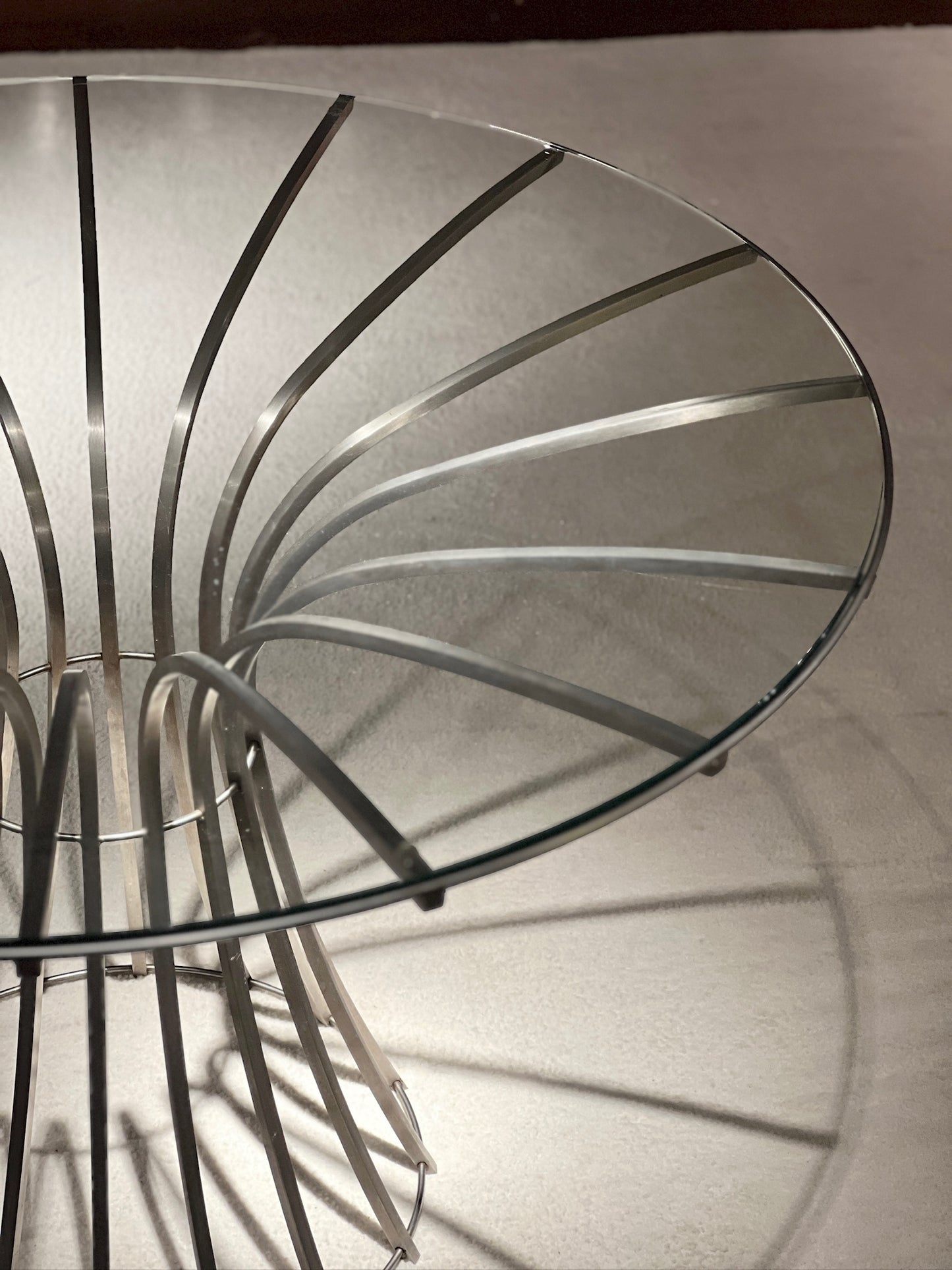 Stainless Steel and Glass Dining Table, Xavier Feal, circa 1970s
