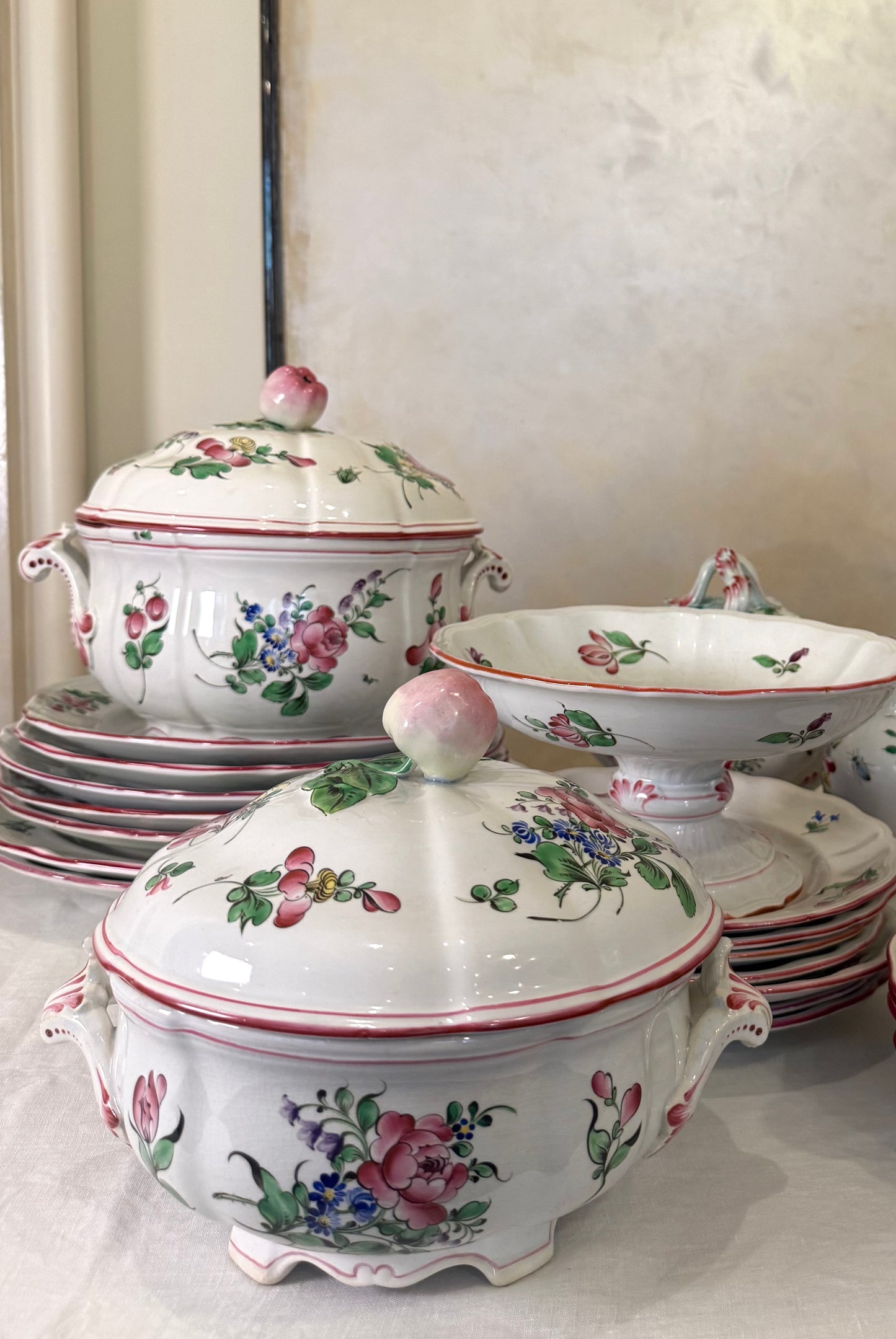 Large Dinnerware Set by Luneville, France, circa 1930