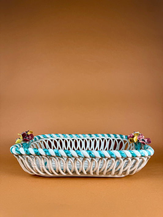Ceramic basket, Sainte Radegonde, circa 1940