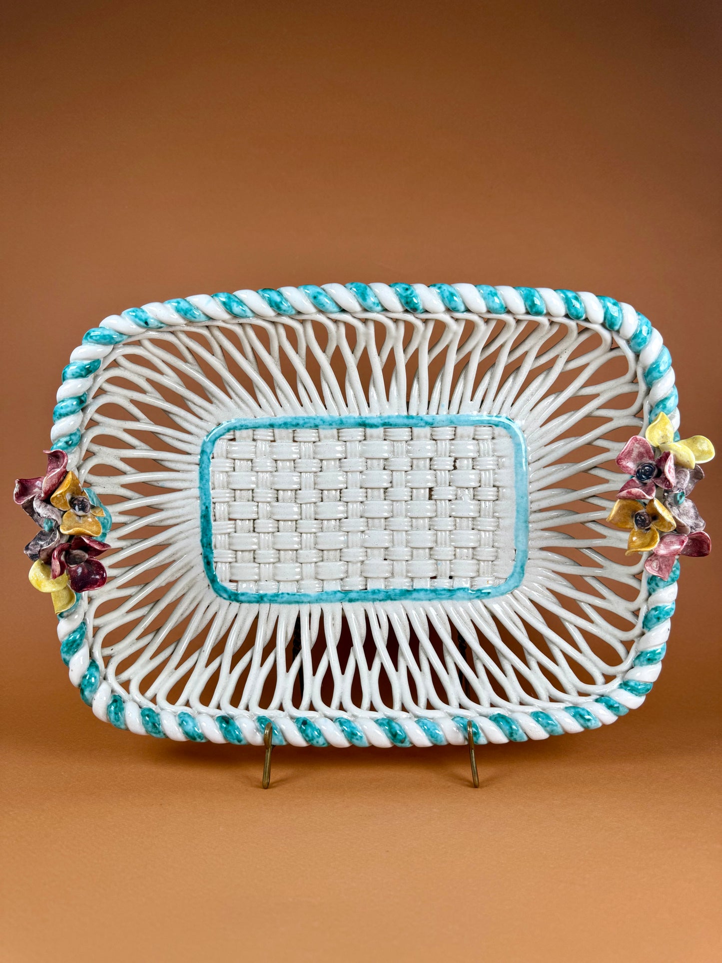 Ceramic basket, Sainte Radegonde, circa 1940
