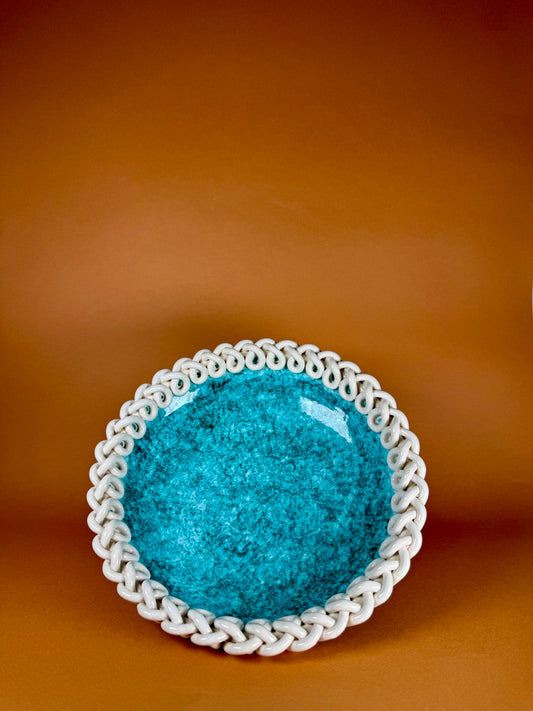 Round deep ceramic dish, Sainte Radegonde, circa 1940