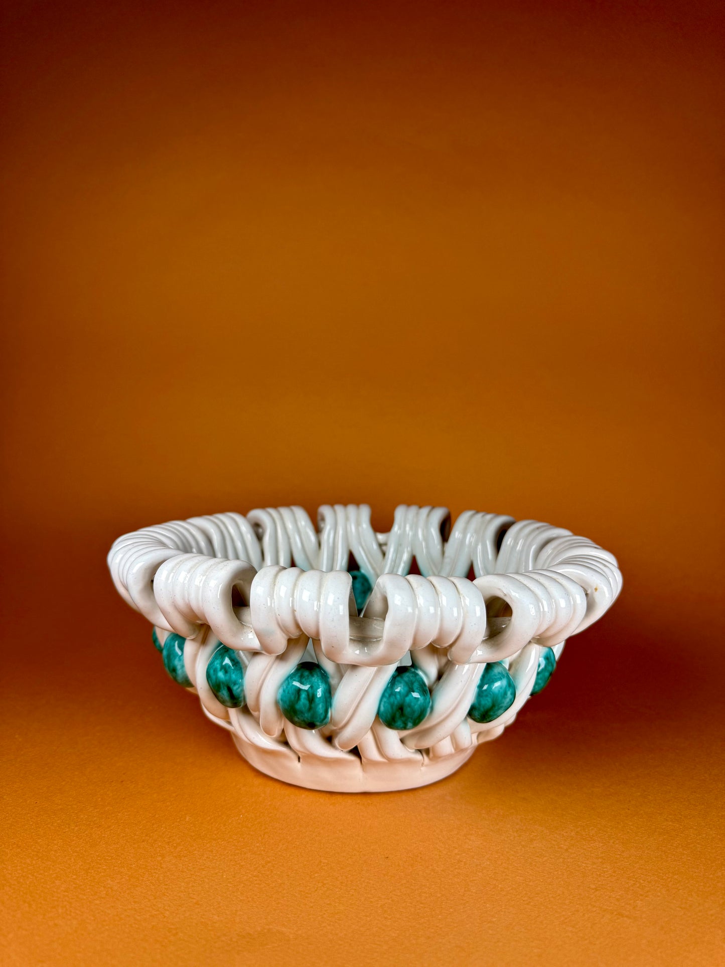 Pair of ceramic baskets, Sainte Radegonde, circa 1940