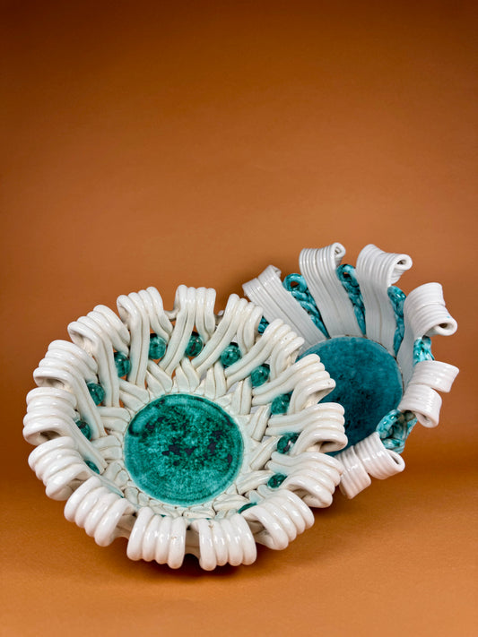 Pair of ceramic baskets, Sainte Radegonde, circa 1940
