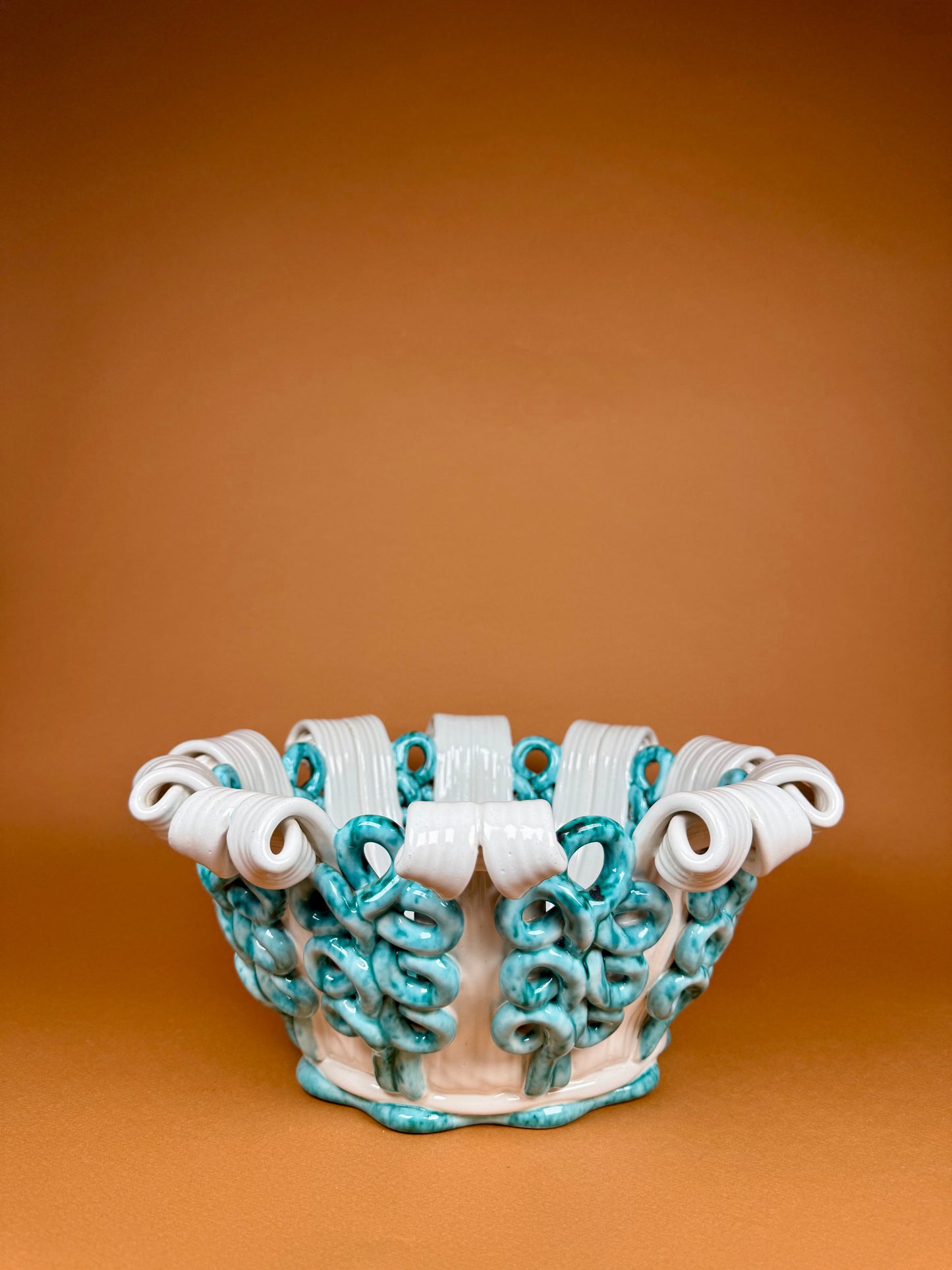 Pair of ceramic baskets, Sainte Radegonde, circa 1940
