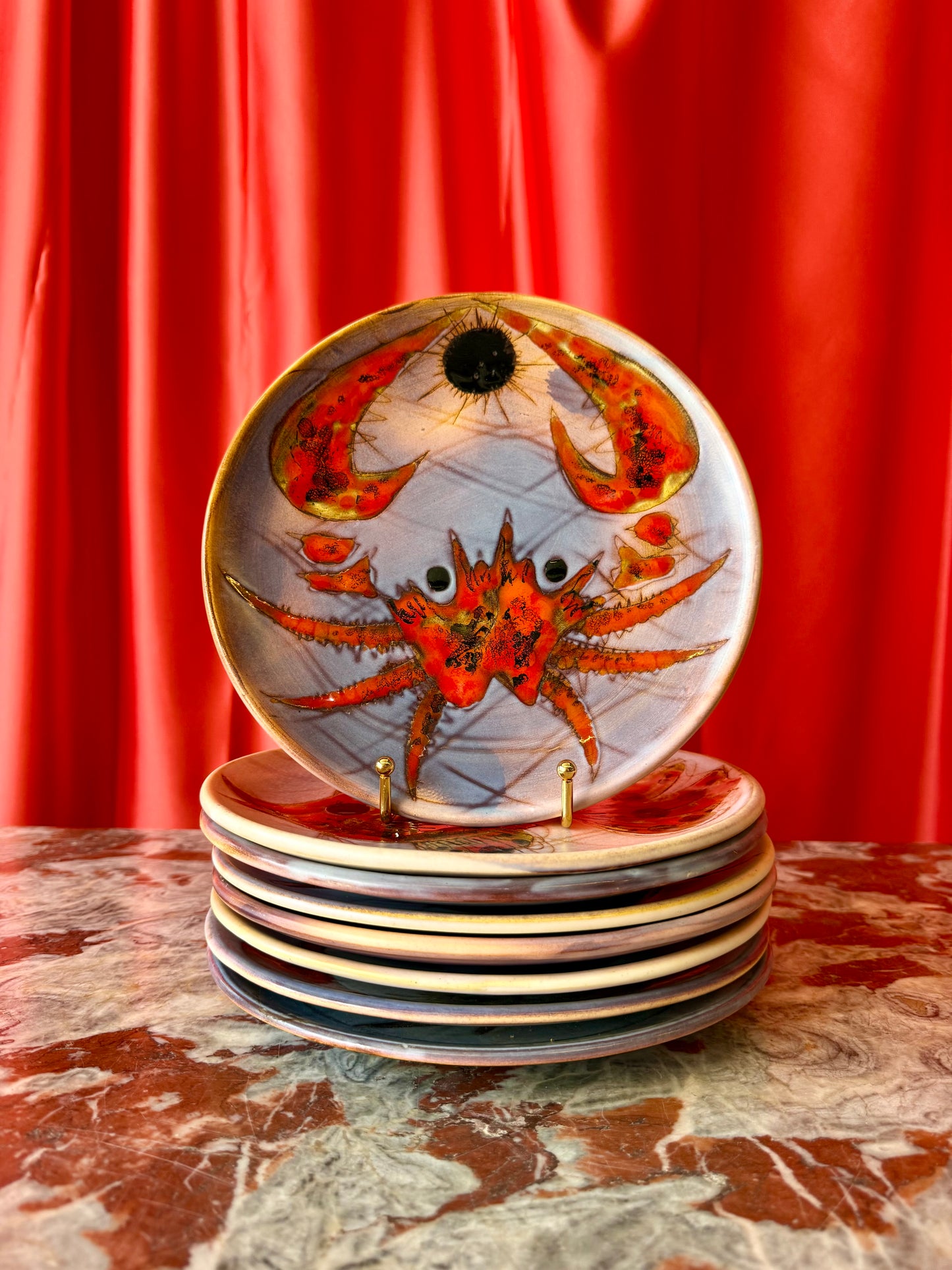 Ceramic Fish Set by Monique Brunner, circa 1950